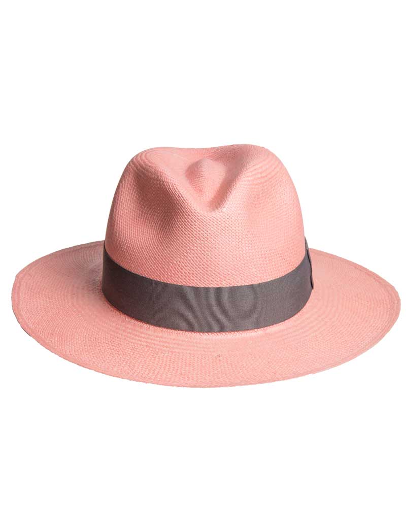light pink panama hat