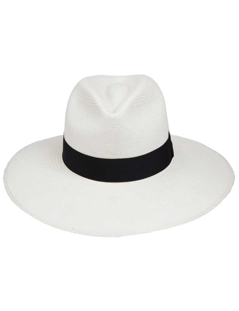 white wide brim panama hat